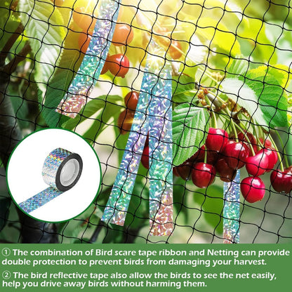 Bird Netting 25x25 Ft, 1 in Mesh Heavy Garden Protection Net, Reusable Deer Net for Protect Fruit