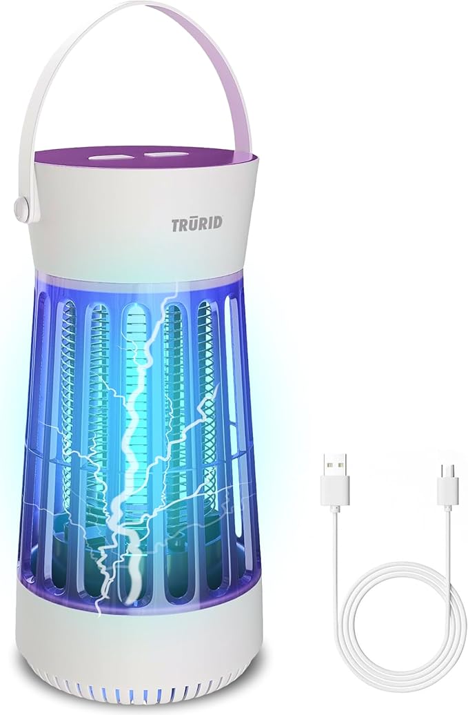 Fly Trap Indoor Bug Zapper, UV LED Mosquito Repellent Outdoor Patio, Portable Electric Zapper with