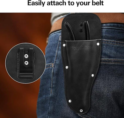 Housolution Garden Pruner Sheath, Pruner Holster, Premium PU Leather Holster Protective Case Cover