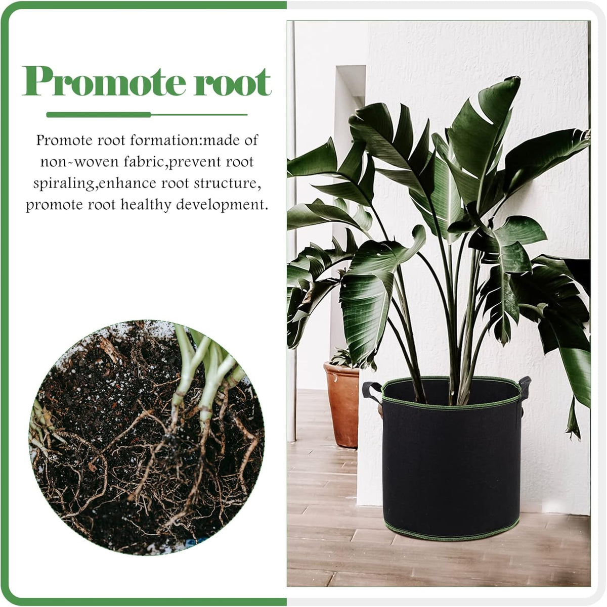 DOITOOL 5 Pack 4 Gallon Plant Grow Bags, Nonwoven Plant Fabric Pots with Handles