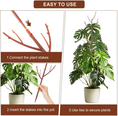 6 Pack Stackable Monstera Plant Support, Plant Stakes for Indoor and Outdoor Plants Use, Garden