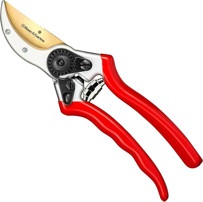 Haus & Garten ClassicPRO 8.5" Professional Premium Titanium Bypass Pruning Shears - Use As Pruners