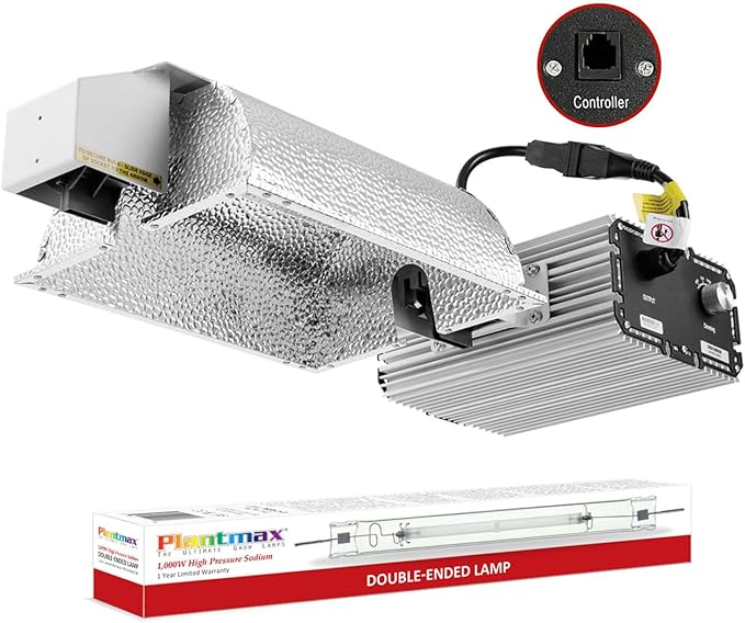 UltraGrow – Classic 1000W DE Double Ended HID Grow Light System with HID Bulb, Dimmable Ballast for