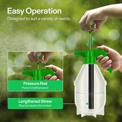 VIVOSUN 50oz Pump Sprayer, Handheld Garden Water Sprayer Bottle with Adjustable Brass Nozzle, for