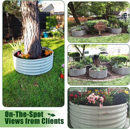 A ANLEOLIFE 6-Pack 4X4X1.5ft & 8X4X1.5ft Deep Root Galvanized Raised Garden Beds Outdoor for