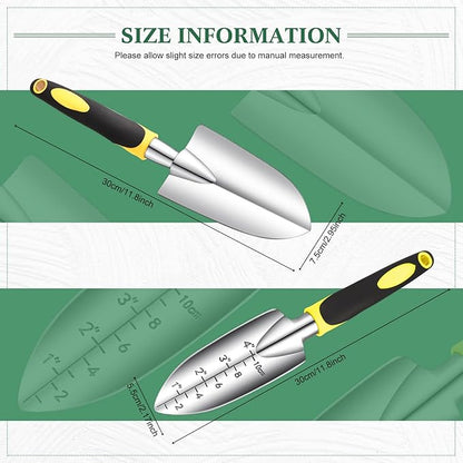 Honoson Garden Hand Trowel Transplant Trowel with Measurements Aluminum Alloy Planting Tools with
