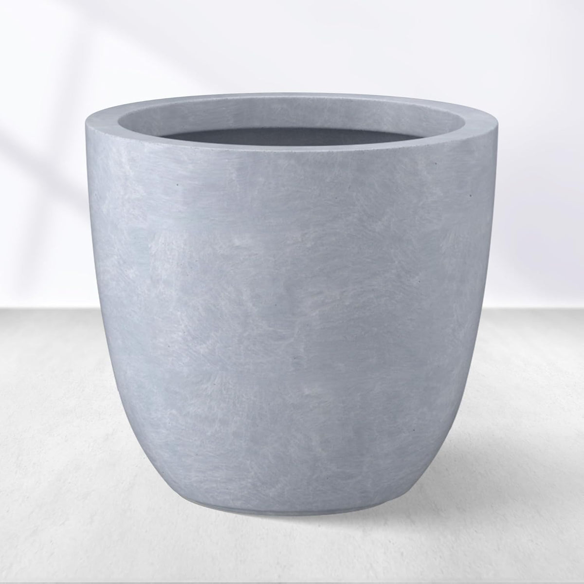 Kante 10 Inch Dia Round Concrete Planter, Indoor Outdoor Large Plant Pot with Drainage Hole and