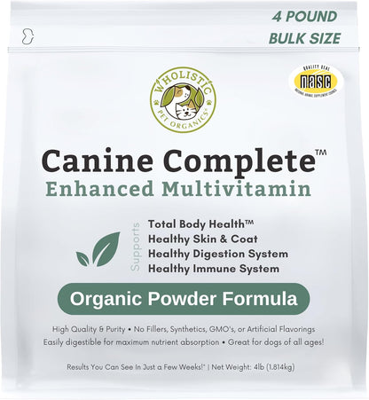 Wholistic Pet Organics Canine Complete - Dog Multivitamin Powder - 4 Lb - Daily Dog Vitamins and