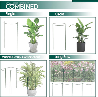 12 Pack 30 inch Plant Support Stakes, Heavy-Duty Half Round Peony Support, Garden Plant Stakes Cage