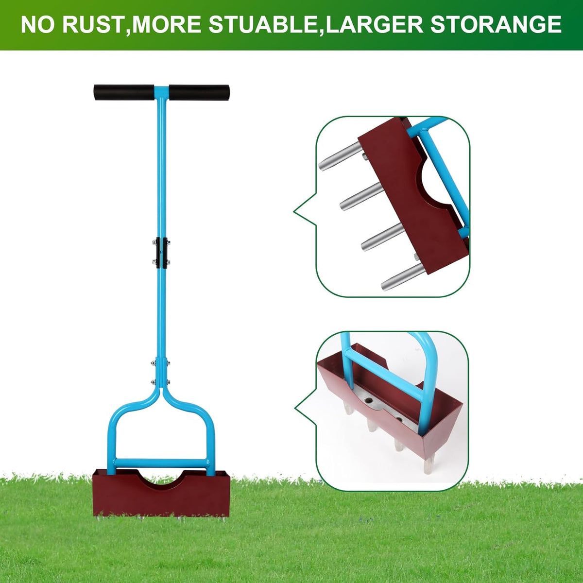 Sancat Lawn Aerator with Larger Soil Core Storage Tray, Heavy Duty 38” Coring Aerator,Manual