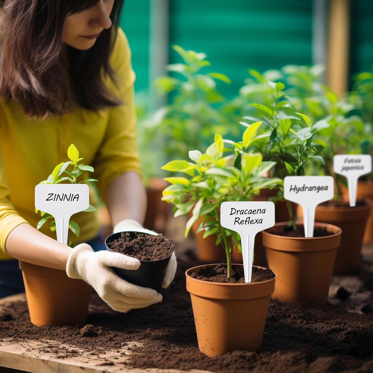 Plant Labels 120pcs with Garden Plant Markers Pen of Outdoor Waterproof,T-Type Plant Tags and