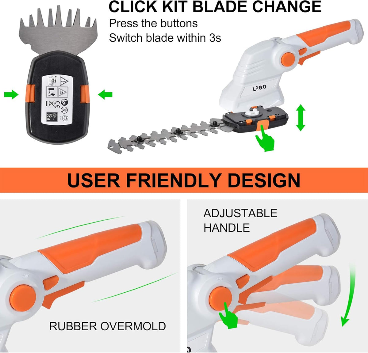 LIGO 2-in-1 Cordless Grass Shear and Shrub Trimmer, 7.2V Lightweight Handheld Lawn Edger & Hedge