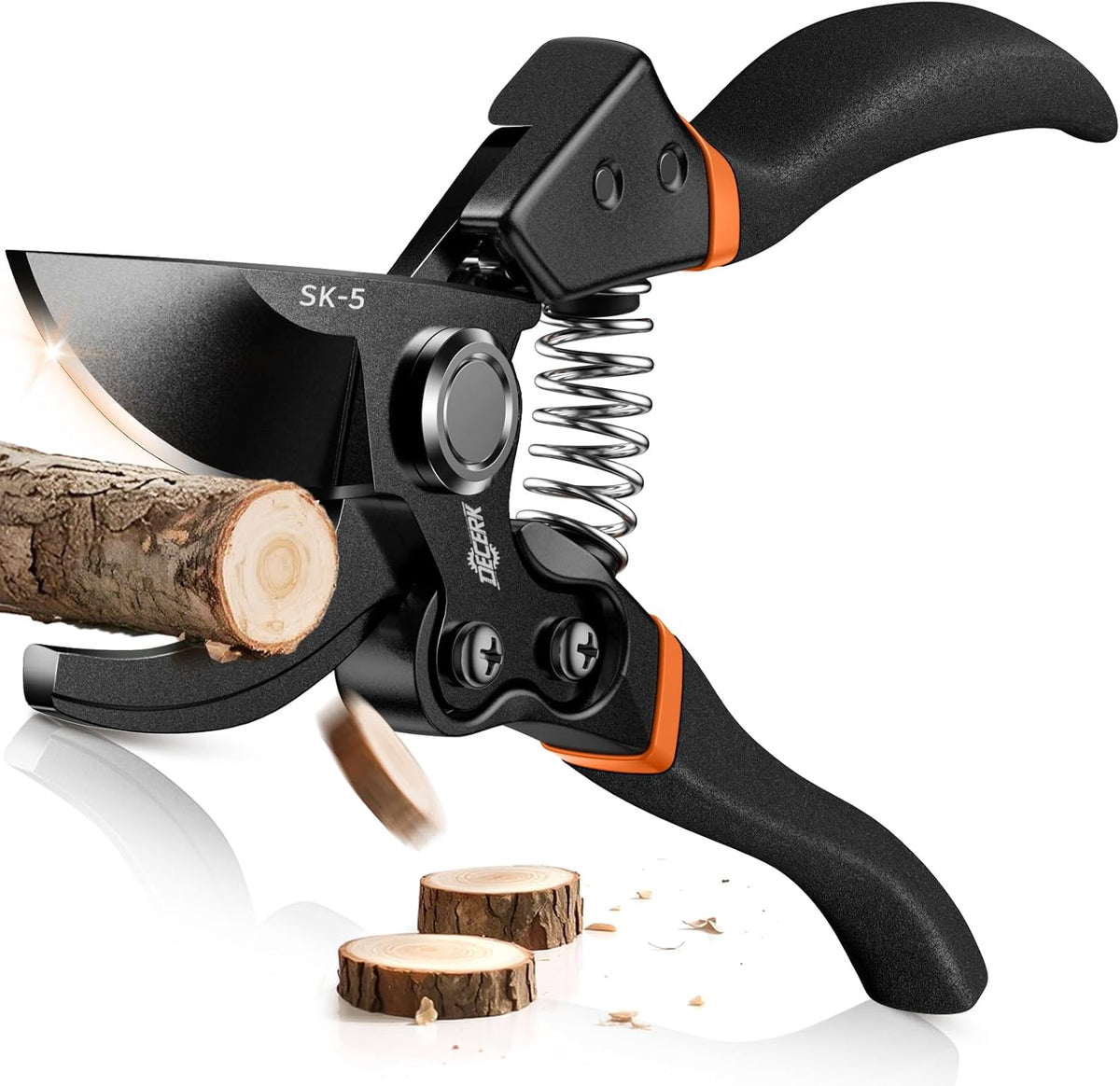 Pruning Shears for Gardening, 8.5" Professional Bypass Garden Scissors & Hedge Clippers for Branch