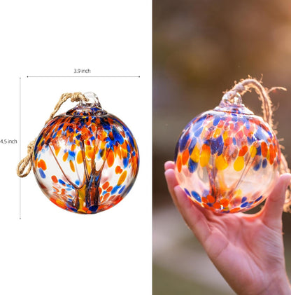 4” Tree of Life Witch Balls, Gazing Balls Hanging Friendship Balls, Hand-Blown Glass Christmas