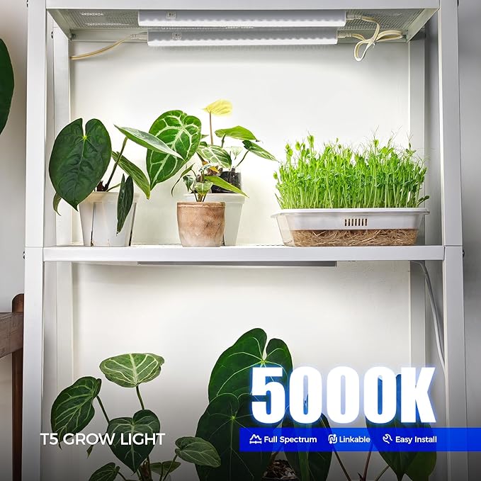 Barrina Grow Lights for Indoor Plants, 1ft Plant Lights for Indoor Growing, 5000K White Full