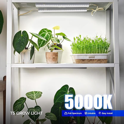 Barrina Grow Lights for Indoor Plants, 1ft Plant Lights for Indoor Growing, 5000K White Full