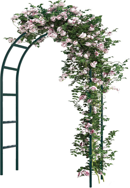 RUBFAC 94" Metal Garden Arch Trellis for Climbing Plants Outdoor, Garden Arbors and Arches