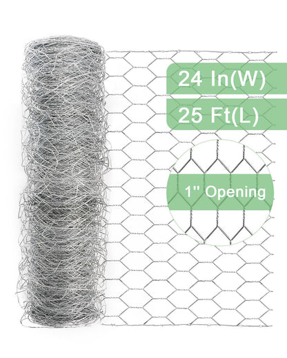 Garden Poultry Chicken Wire Netting - 24 '' × 25 ' Garden Fence Animal Barrier, Chicken Wire for