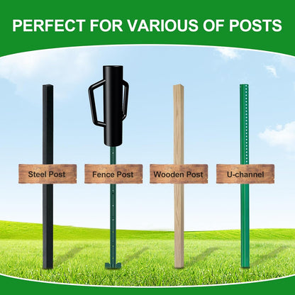 Fence Post Driver with Handle,17LB Hand Post Pounder,3.7 inches Inner Dia. Pole Rammer, Farm Wire