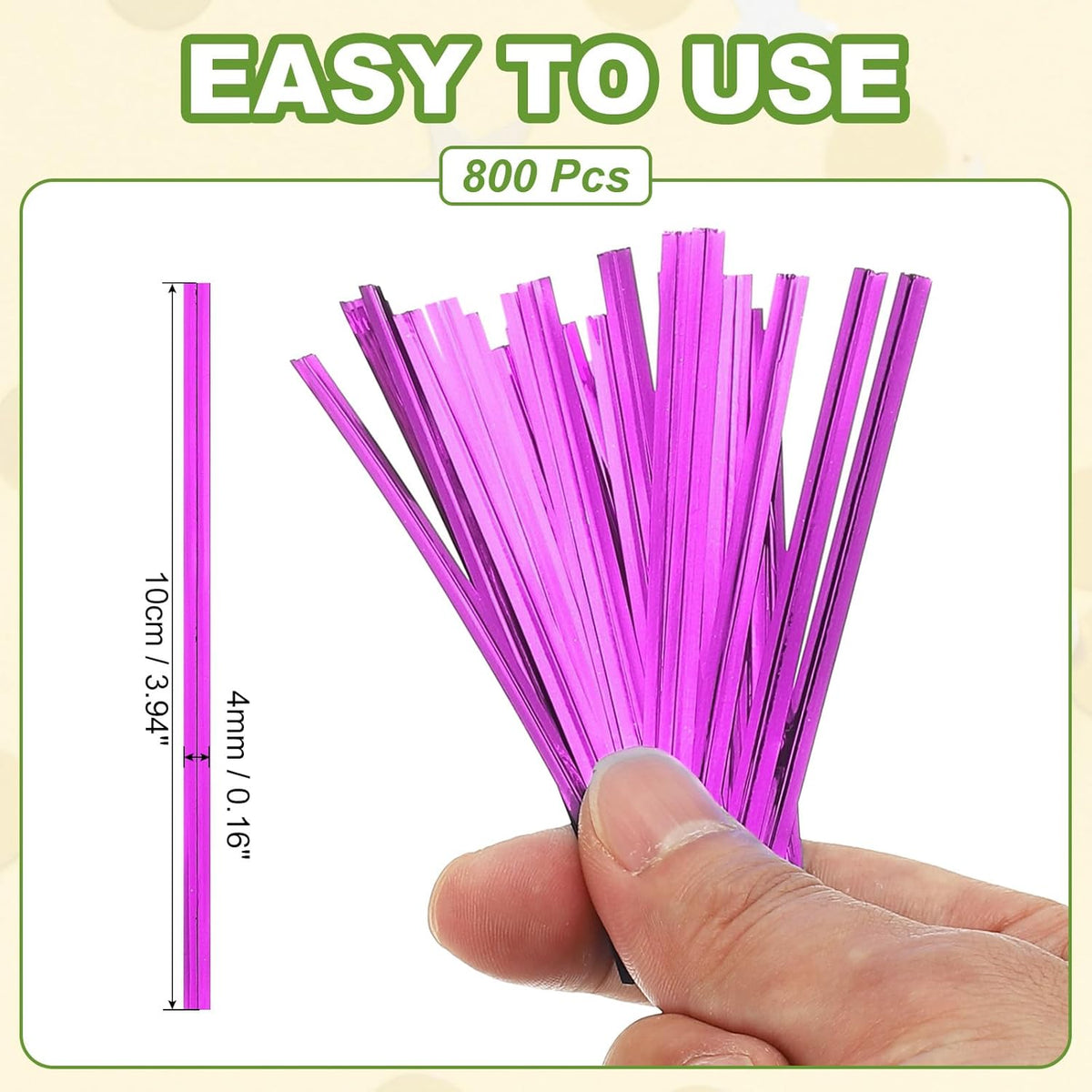 PATIKIL Bag Twist Ties 4 Inch, 800 Pcs Metallic Bread Ties for Treat Plastic Bags Gift Wrapping