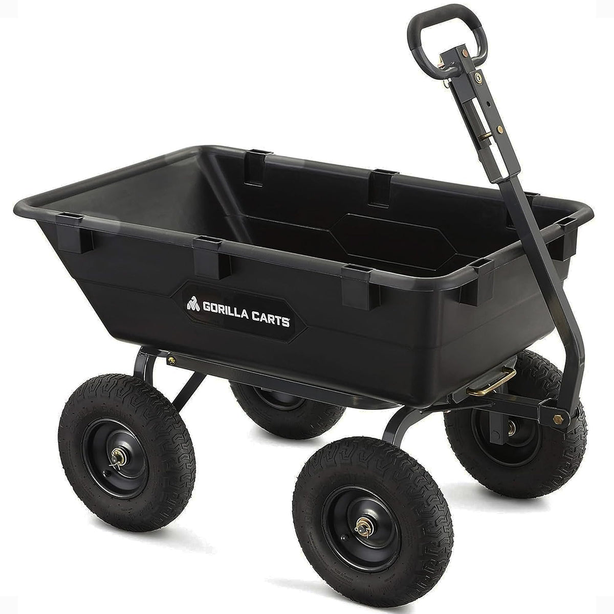 Gorilla Carts Poly Garden Dump Garden Cart with Easy to Assemble Steel Frame, Camping Wagon with