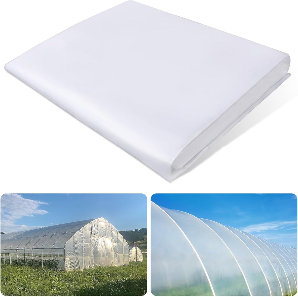 6.5x19.7Ft Clear Greenhouse Film Plastic Sheeting, Greenhouse Polyethylene Plastic Film 6 mil