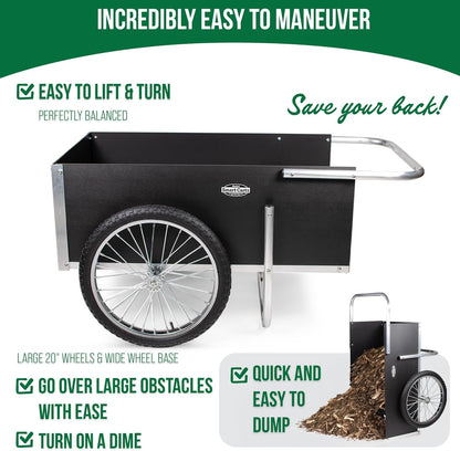 Smart Carts Ultimate Gardener Cart with 7 CF Capacity, Large 20-Inch Wheels for Effortless