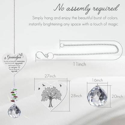 Sympathy Gifts for Loss of Grandfather,Memorial Crystal Suncatcher,Memorial Gifts for Loss of