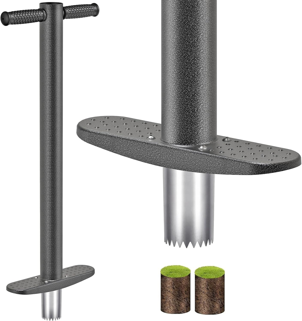 Dolibest Sod Plugger, Bulb Planter Tool with Soft Rubber Grip, Grass Plugger Tool with Stainless