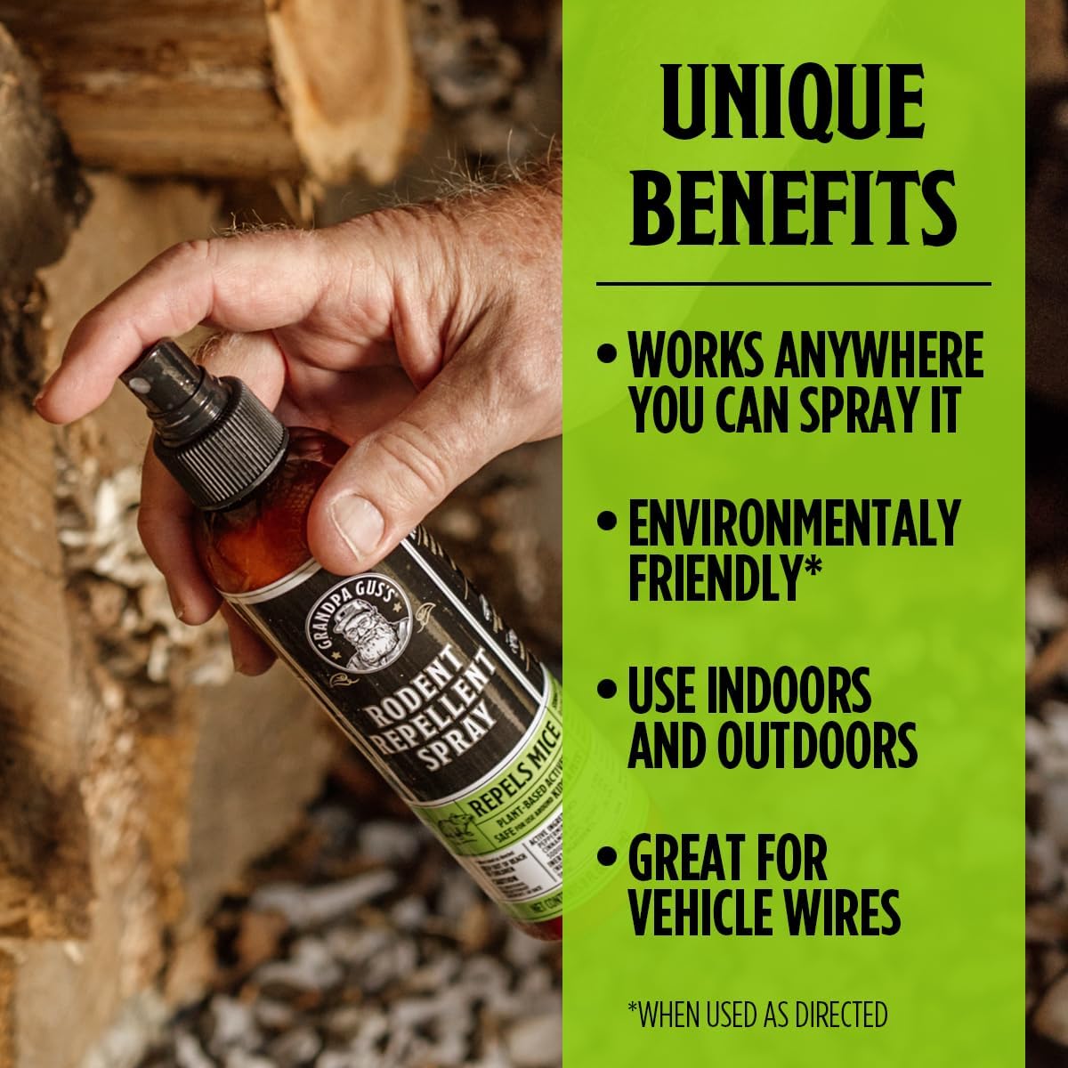 Grandpa Gus's Mouse Rodent Repellent, Peppermint & Cinnamon Oil Formula, Repels Mice & Rats from