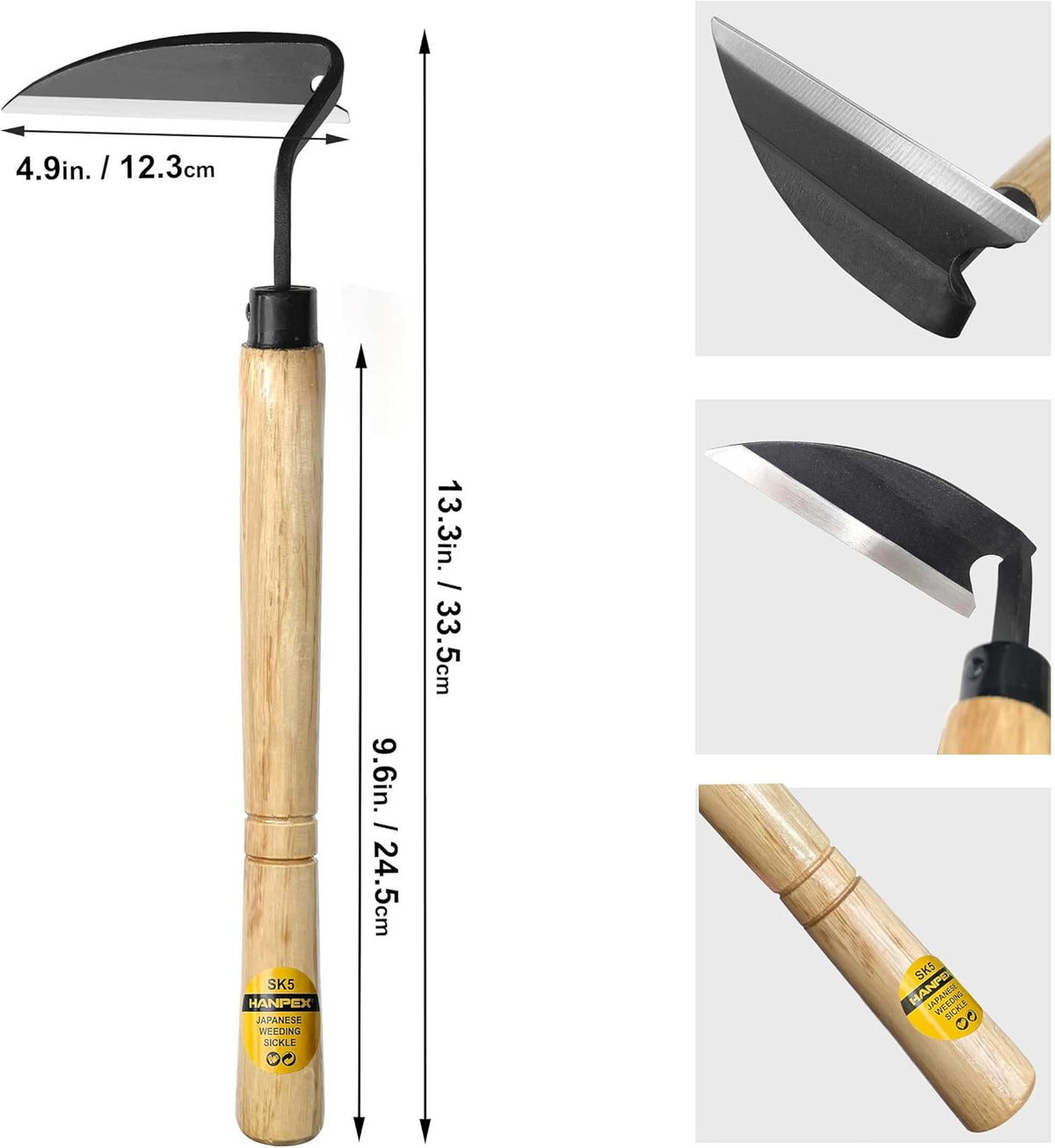 Japanese Weeding Sickle, Wide Blade Gardening Tools - Premium Quality Hand Hoes/Weeding Sickle Have