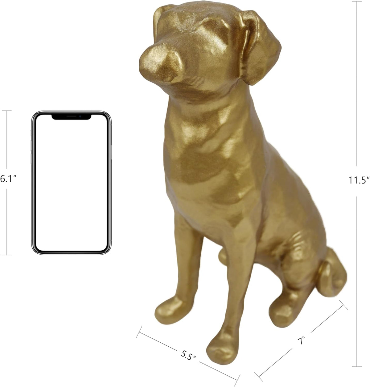The Labrador Sculpture 11.5x7x5.5 inches, Dog Statue for Home Decor Accents, Gold Lab Retriever