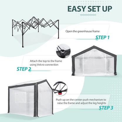 EAGLE PEAK 8x8 Portable Walk in Greenhouse with Polyester Reinforced Corners, Heavy Duty Instant