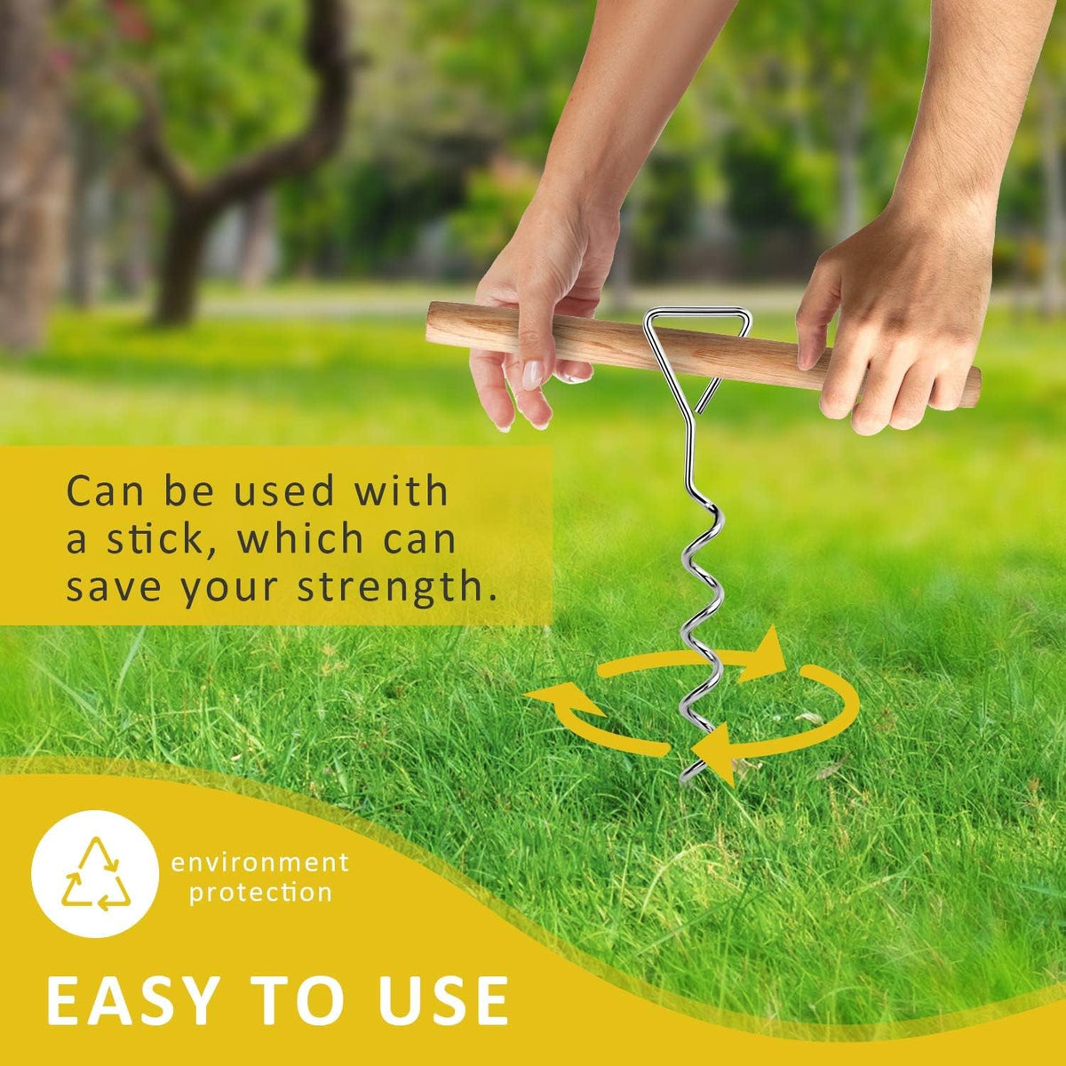 Tree Stake Kit, Heavy Duty Spiral Tree Stakes for Leaning Trees, Straightening Solution for Young