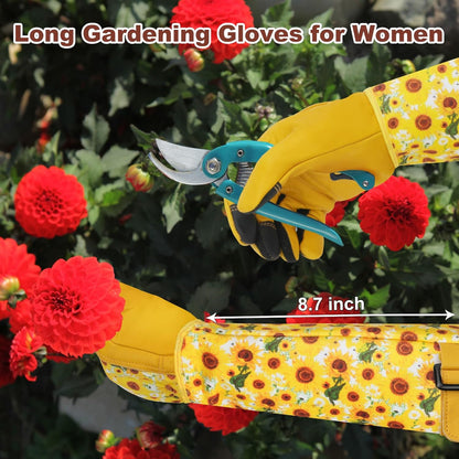 DLY Gardening Gloves for Women, Rose Gloves Gardening Thorn Proof, Long Garden Gloves for Women