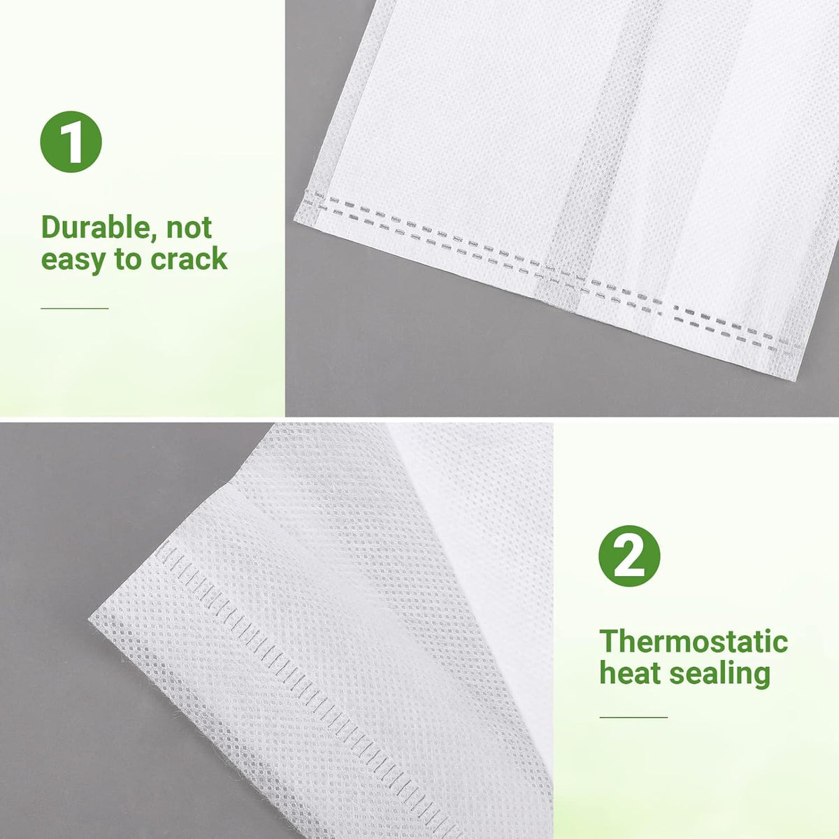 GREANER 100PCS Biodegradable Seedling Bags, 9.8x11 inches Thickened Non-Woven Plant Nursery Bags
