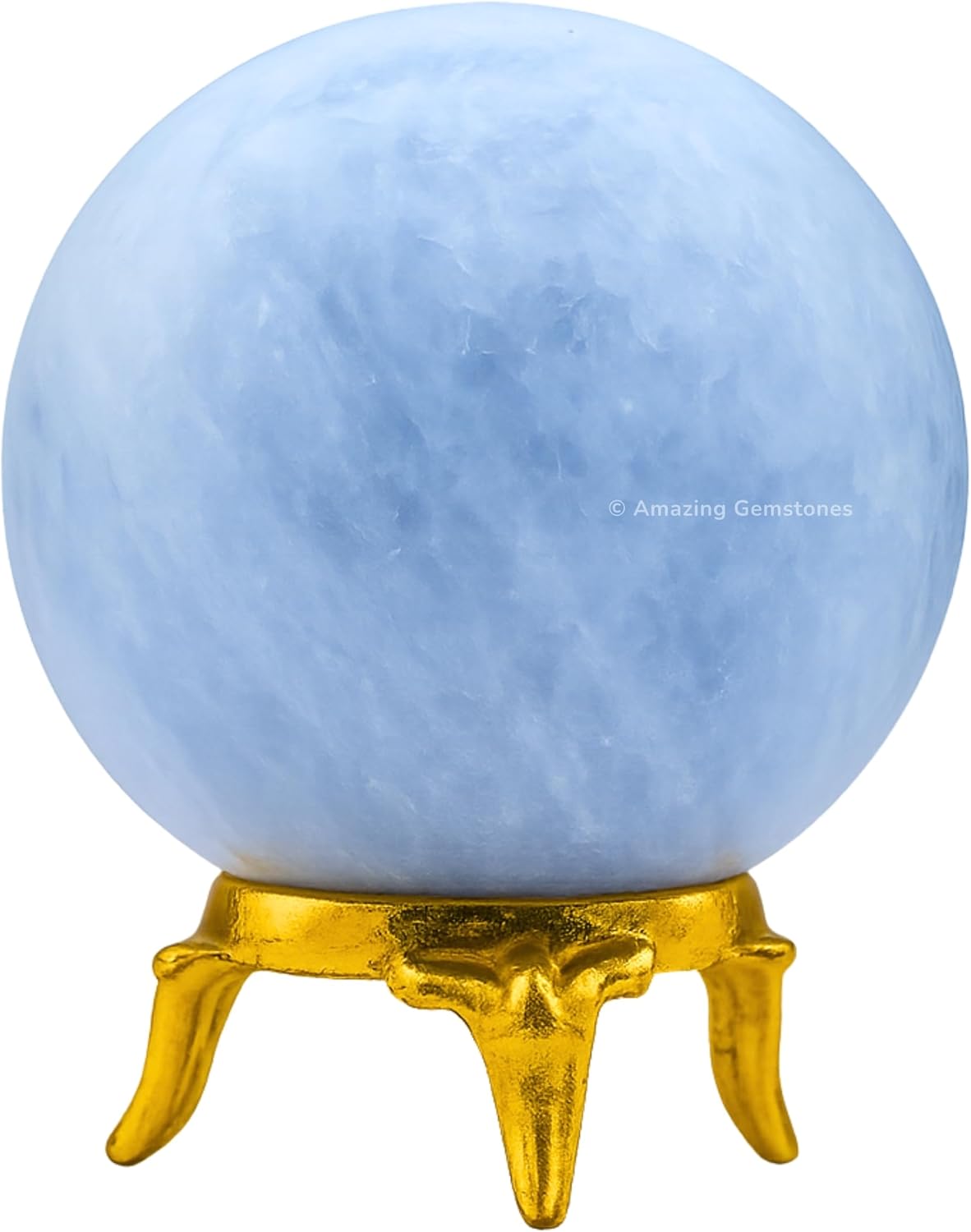 Amazing Gemstone Blue Calcite Crystal Ball with Stand - 2" Inches Crystal Sphere Meditation Balls