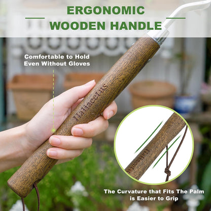 Haliaeetus Gardening Sickle Hoe, Japanese Bent Angle Weeding Sickle, Stainless Steel Weed Hoe