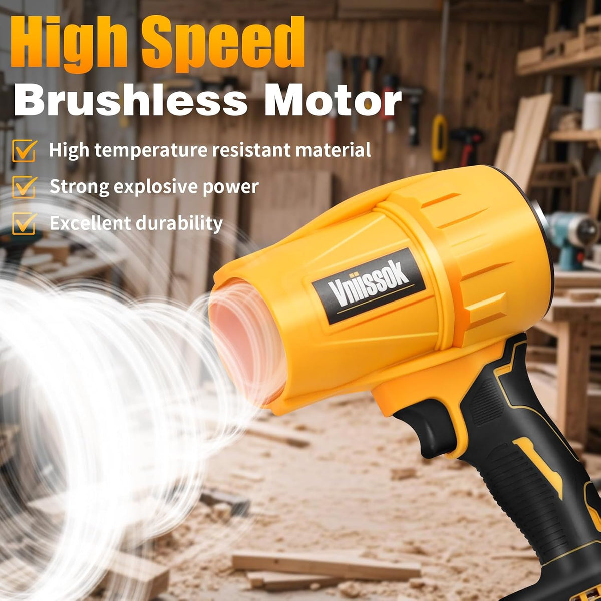 Electric Cordless Leaf Blower Dust Blower for DEWALT 20V Battery, High-Speed Motor Handheld Jet Fan