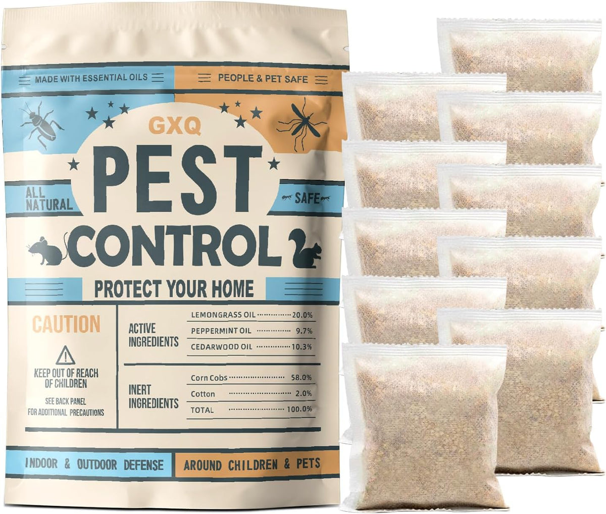 Pest Control Pouches, Mosquito Repellent, Repellent for Mice.Rats. Ants. Cockroaches. Moths and