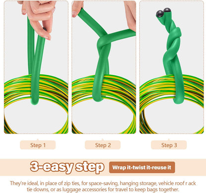 20 Pcs 17 Inch EVA Foam Twist Rubber Ties Reusable Bendable Cable Tie Straps Flexible Heavy Duty