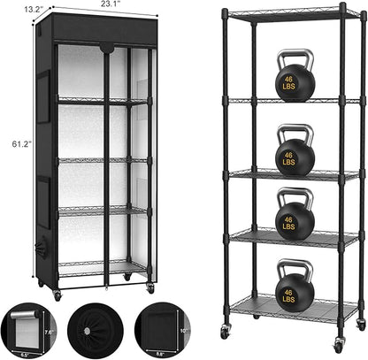 Small Greenhouse for Indoors, 5 Tier 23.1" L×13.2" W×61.2" H mini Greenhouse Outdoor, Indoor
