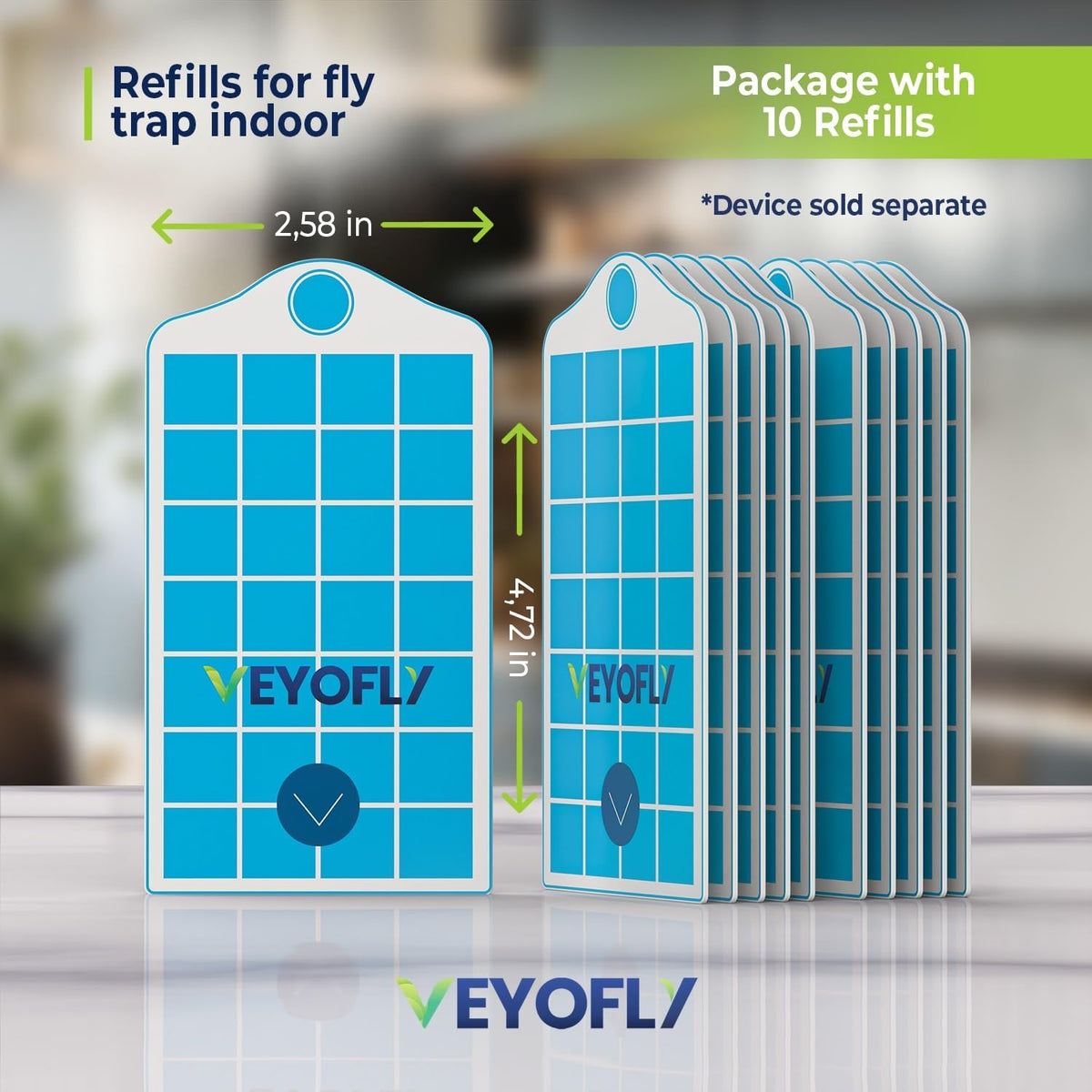 VEYOFLY Fruit Fly Traps for Indoors Refill, Gnat Traps for House, Fly Catcher, Fly Trap, Fly Trap
