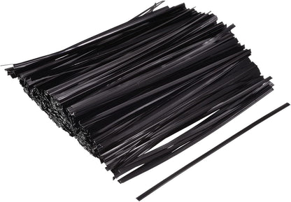MECCANIXITY Foil Twist Ties 6" 15cm Metallic Plastic Closure Tie for Tying Bread, Candy, Cookies