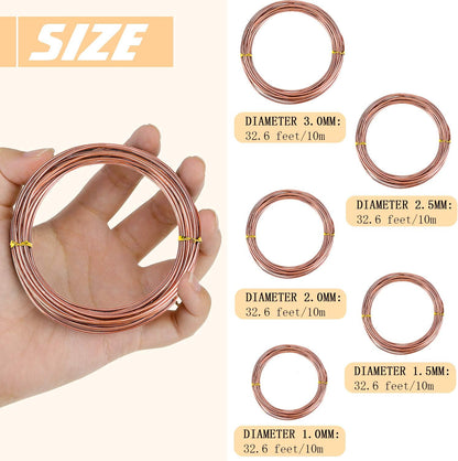 Hotop 10 Rolls Bonsai Wires Anodized Aluminum Bonsai Training Wire in 5 Sizes - 1.0 mm, 1.5 mm, 2.0