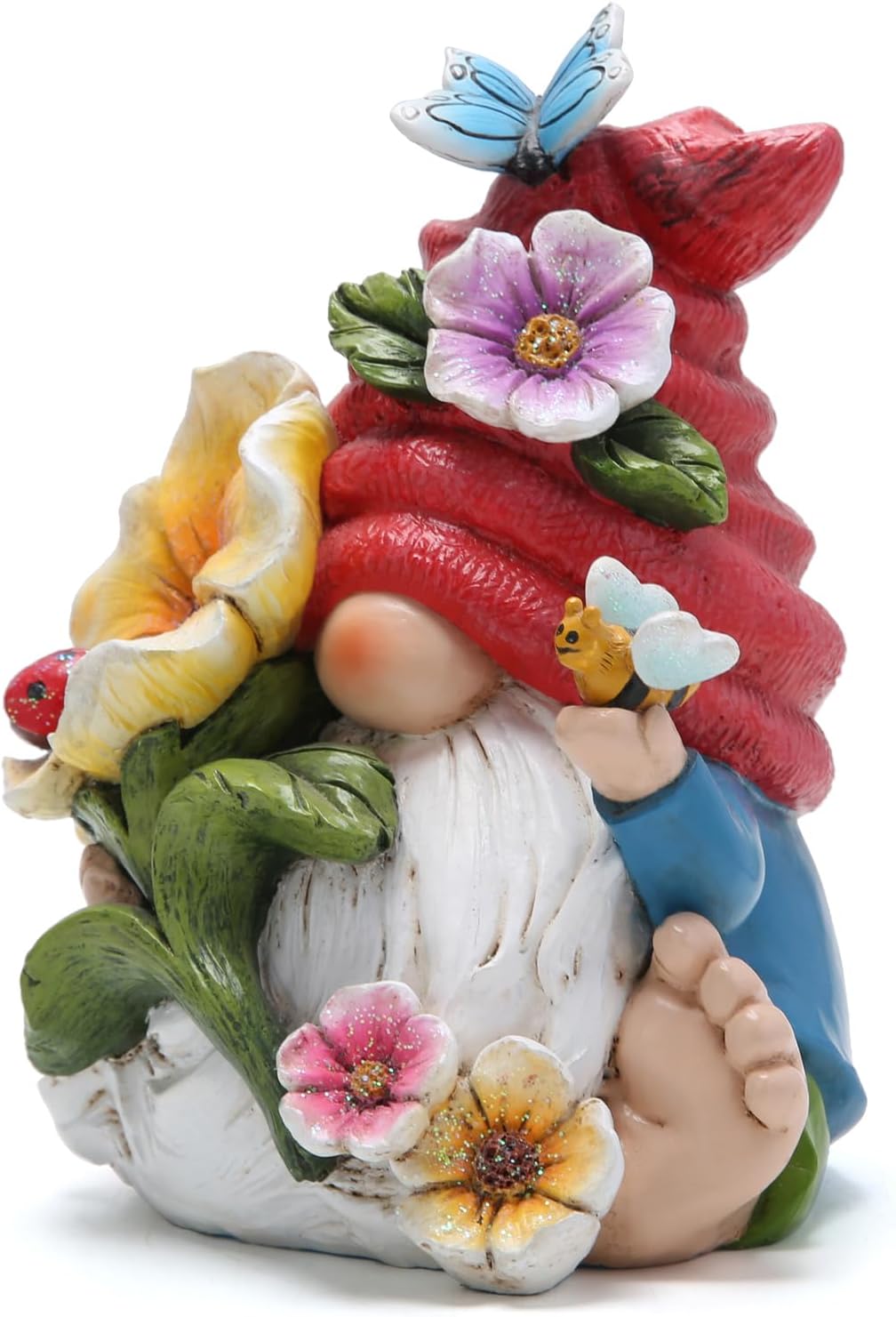 Hodao Gnome Figurine Decorations Indoor Home Decor Butterfly Bee Seven Star Ladybug - Dancing