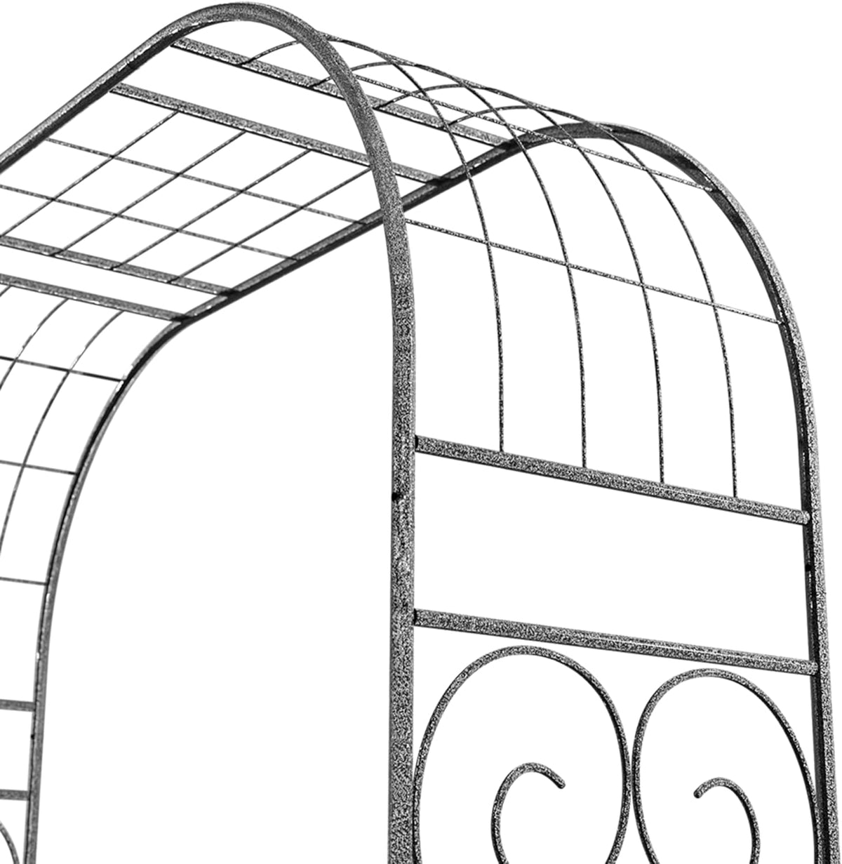 Jardineer Metal Garden Arbor,104.3-Inch Tall,Flat-Top Wrought Iron Outdoor Archway,Heavy-Duty