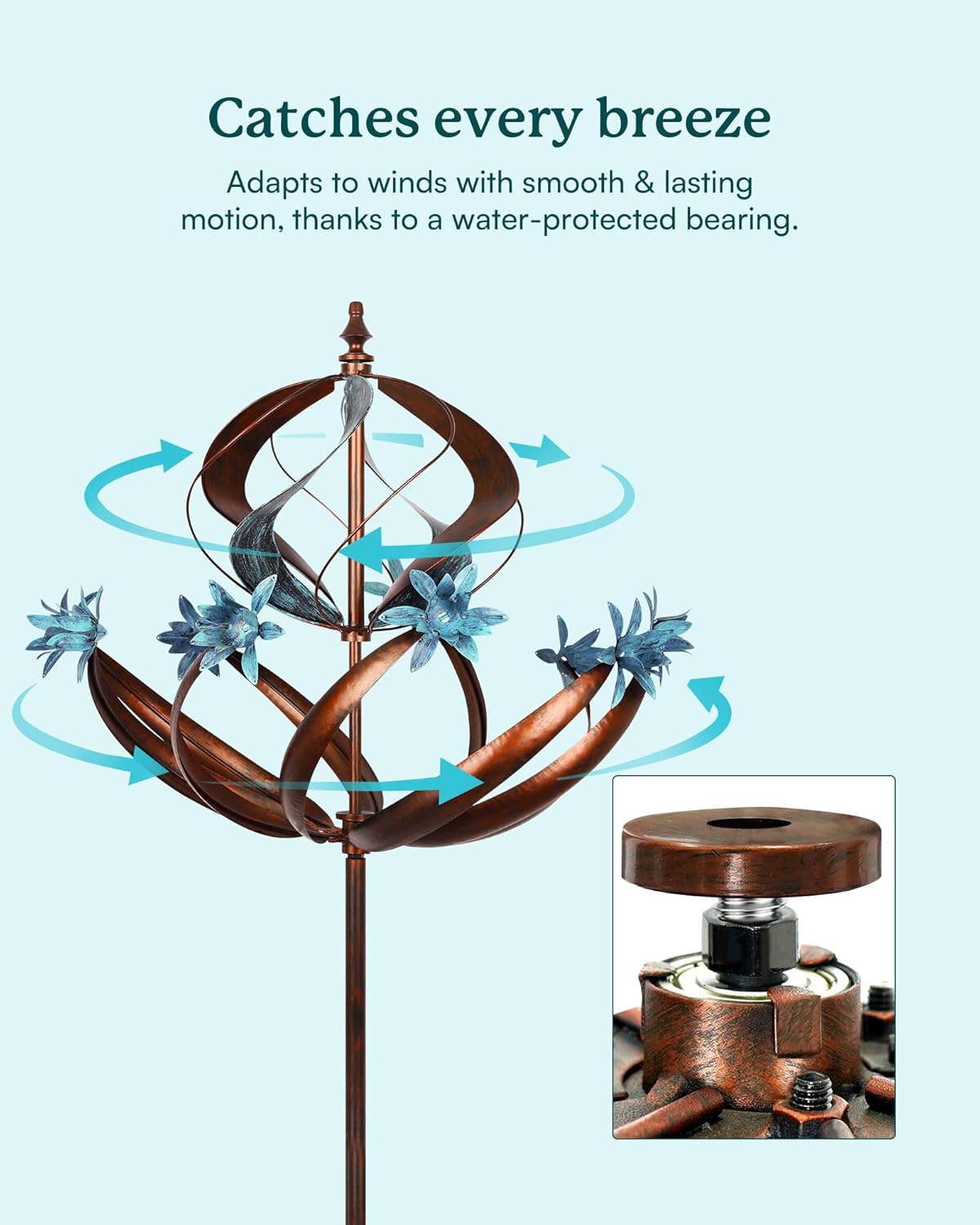 Wind Spinners Outdoor for Yard - Extra Large 86" H Metal Kinetic Yard Art, Wind Sculpture Spinner