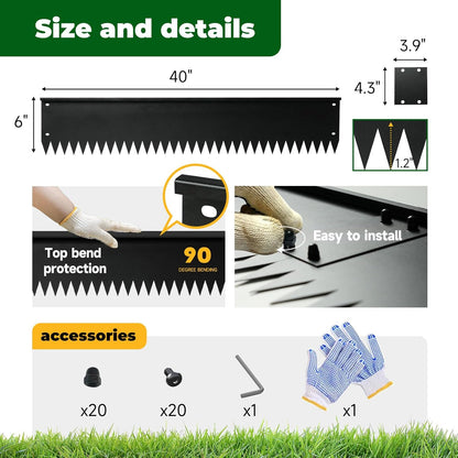Steel Garden Edging with Top Bending Protection Metal Lanscape Edging Steel Lawn Edging 40 inch