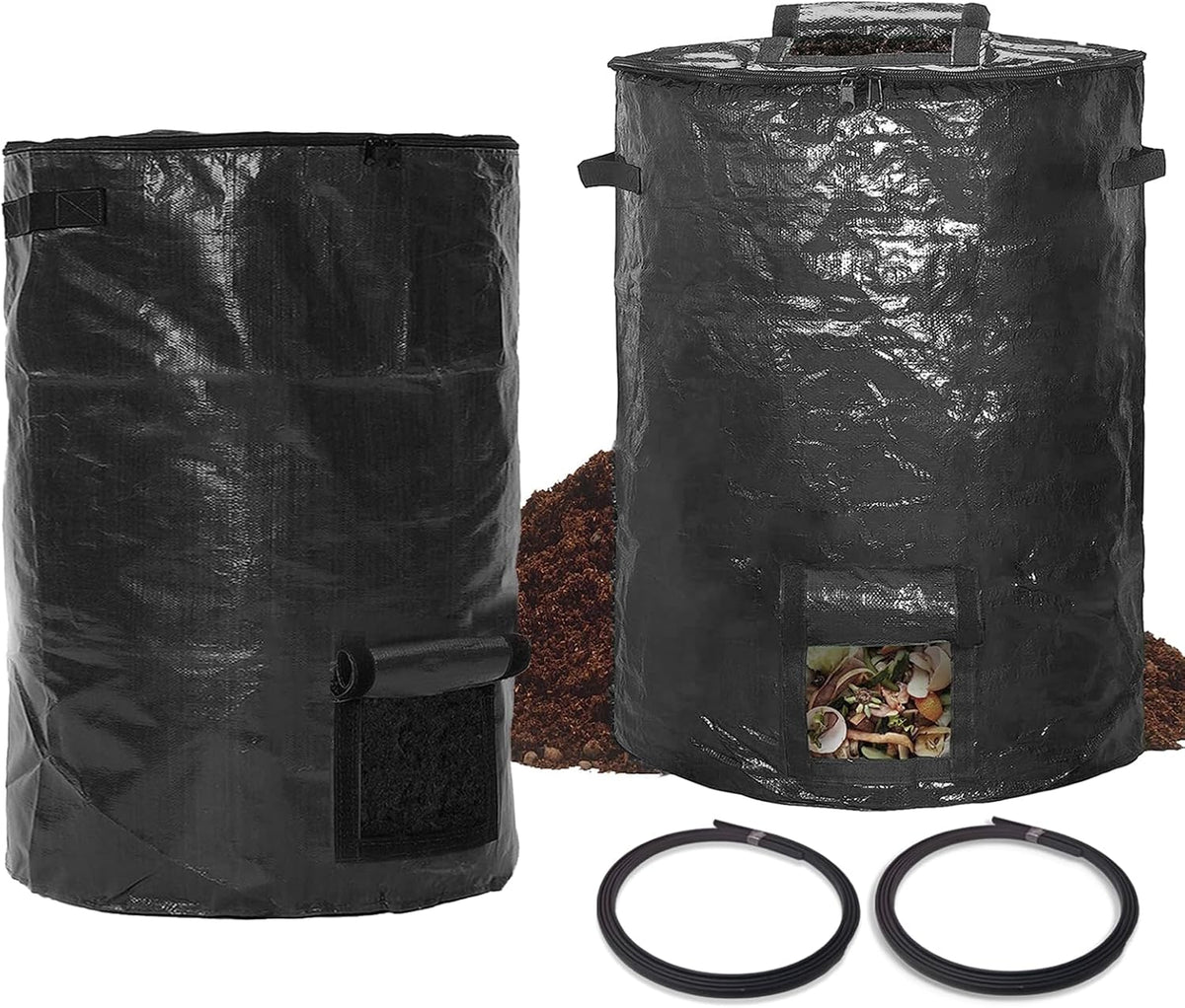 Large Compost Bin Bags,Garden Compost Bin Bags 80 Gallon(300L) Outdoor Collapsible Garden Yard